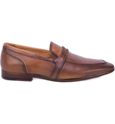 Shop Robert Graham Robinson Whipstitch Apron Toe Loafer In Cognac Leather