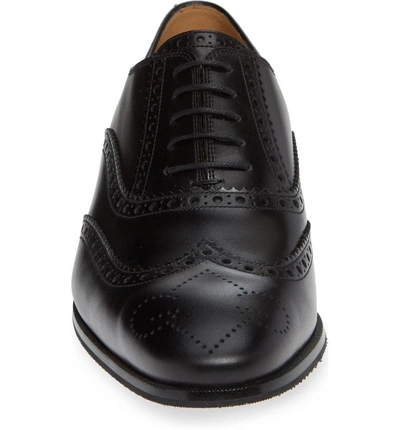 Shop Gucci Sylvie Web Brogue Shoe In Black