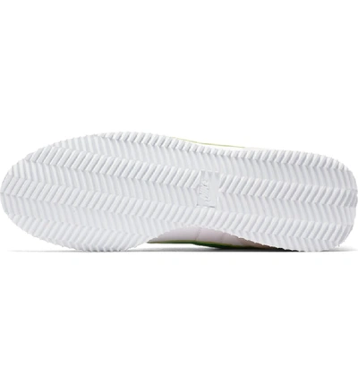 Shop Nike Cortez Basic Nylon Sneaker In White/ Green/ Habanero Red