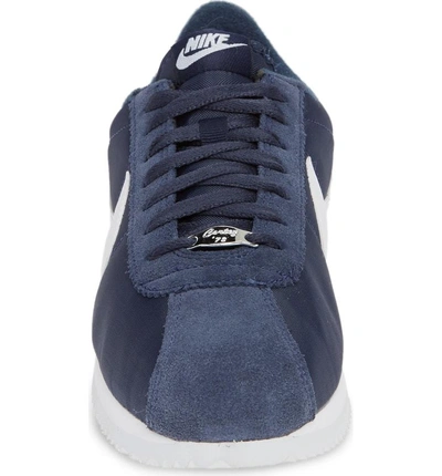 Shop Nike Cortez Basic Nylon Sneaker In Obsidian/white/silver