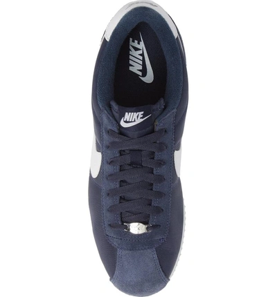 Shop Nike Cortez Basic Nylon Sneaker In Obsidian/white/silver