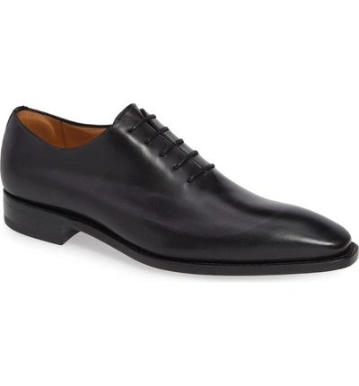 Shop Mezlan Cline Plain Toe Lace-up Derby In Graphite/ Grey Leather