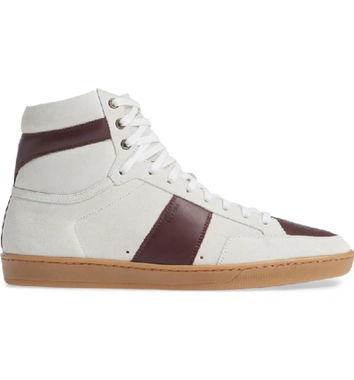 Shop Saint Laurent Sl/10h Signature Court Classic High-top Sneaker In Milk/ Barolo