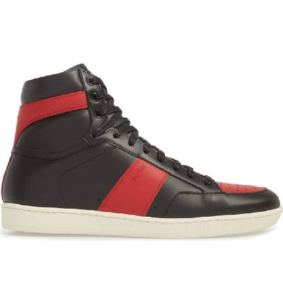 Saint Laurent Black & Red Court Sl/10 High-top Sneakers | ModeSens