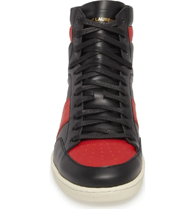 Shop Saint Laurent Sl/10h Signature Court Classic High-top Sneaker In Nero/ New Red