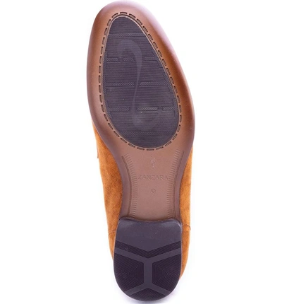 Shop Zanzara Opie Penny Loafer In Cognac Suede/ Leather