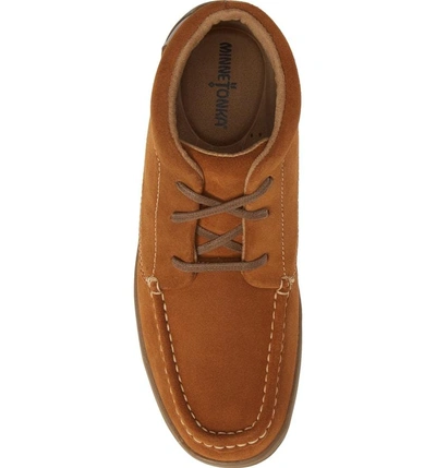 Shop Minnetonka Griffon Chukka Boot In Chestnut Suede