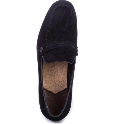 Shop Robert Graham Norris Button Loafer In Black Leather