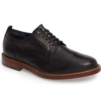 Shop Cole Haan Tyler Grand Plain-toe Derby In Black Leather