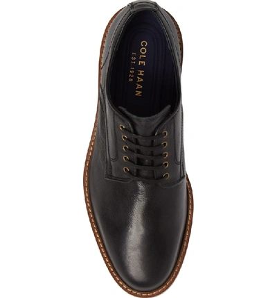 Shop Cole Haan Tyler Grand Plain-toe Derby In Black Leather