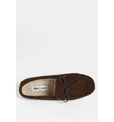 Shop Minnetonka 'casey' Slipper In Chocolate Suede