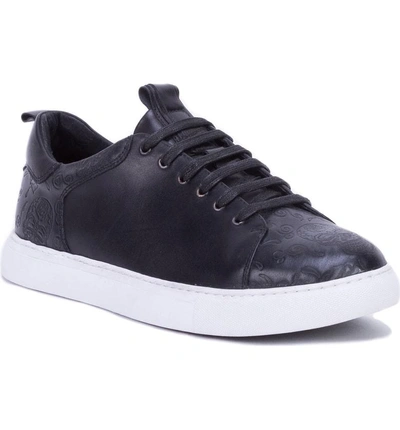 Shop Robert Graham Sanderson Embossed Sneaker In Black Leather