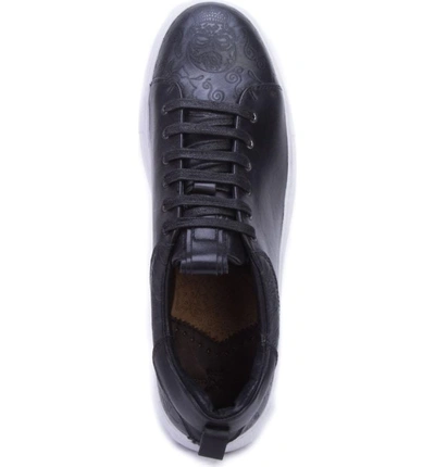 Shop Robert Graham Sanderson Embossed Sneaker In Black Leather