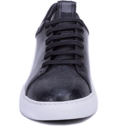 Shop Robert Graham Sanderson Embossed Sneaker In Black Leather