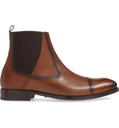 Shop Mezlan Higgins Cap Toe Chelsea Boot In Cognac Leather