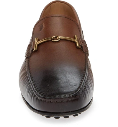 Shop Tod's Doppia Bar Driver In Dark Brown