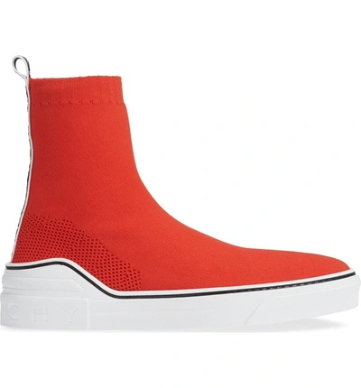 Shop Givenchy George V Hi Sock Sneaker In Red