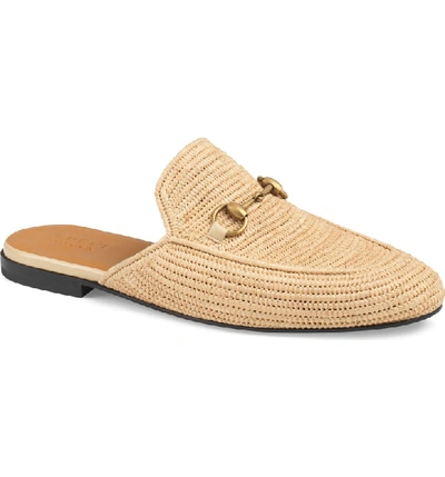 Shop Gucci Straw Kings Slipper In Natural/ Sand