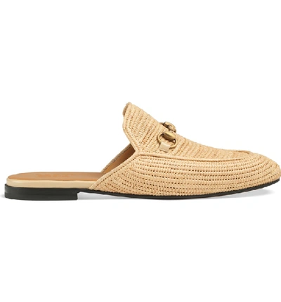 Shop Gucci Straw Kings Slipper In Natural/ Sand