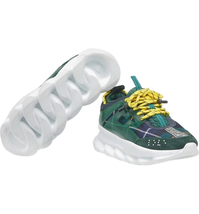 Shop Versace Chain Reaction Sneaker In Verde/ Giallo