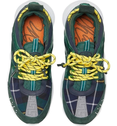 Shop Versace Chain Reaction Sneaker In Verde/ Giallo