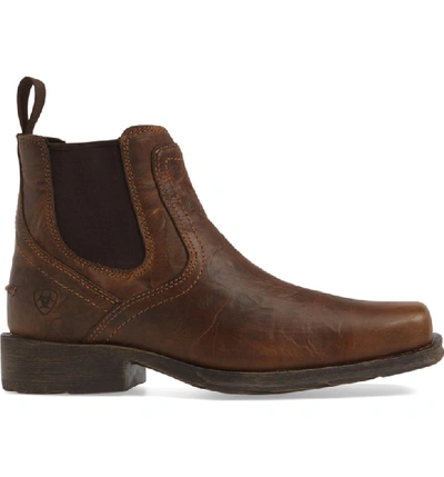 Shop Ariat Midtown Rambler Mid Chelsea Boot In Barn Brown