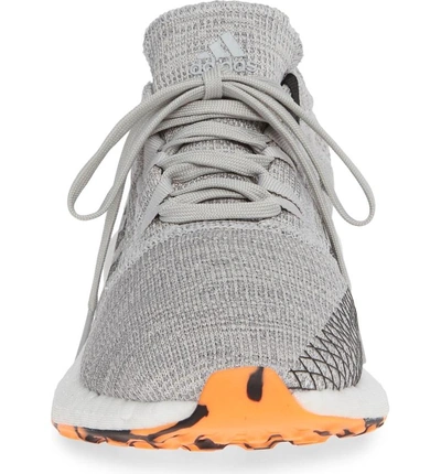 Shop Adidas Originals Pureboost Go Running Shoe In Grey/ Black/ Orange