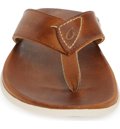 Shop Olukai Nalukai Flip Flop In Fox/ Fox Leather