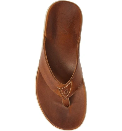 Shop Olukai Nalukai Flip Flop In Fox/ Fox Leather