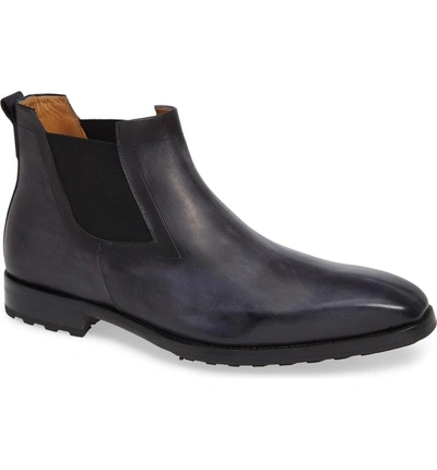 Shop Mezlan Omar Lugged Chelsea Boot In Grey Leather