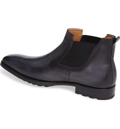 Shop Mezlan Omar Lugged Chelsea Boot In Grey Leather