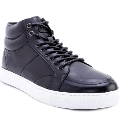 Shop Zanzara Tassel Mid Top Sneaker In Black Leather