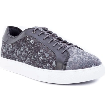 Shop Robert Graham Coates Paisley Sneaker In Grey Velour/ Leather