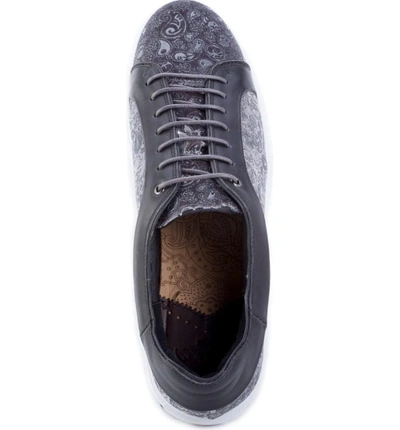 Shop Robert Graham Coates Paisley Sneaker In Grey Velour/ Leather