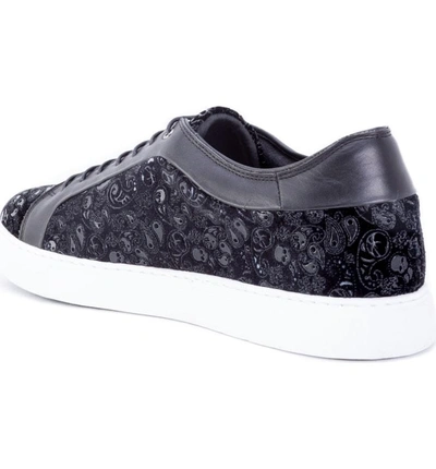 Shop Robert Graham Coates Paisley Sneaker In Black Velour/ Leather