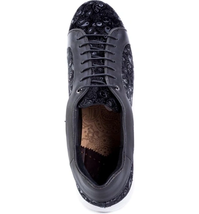 Shop Robert Graham Coates Paisley Sneaker In Black Velour/ Leather