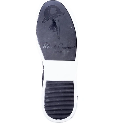 Shop Robert Graham Coates Paisley Sneaker In Black Velour/ Leather