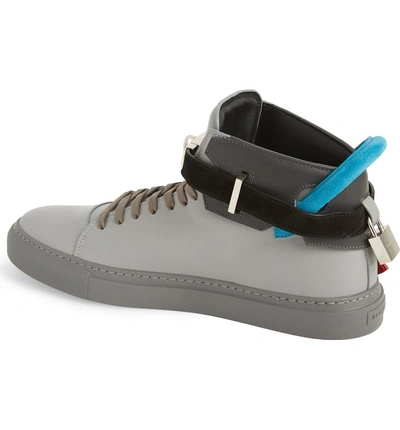 Shop Buscemi Strapped High Top Sneaker In Grey