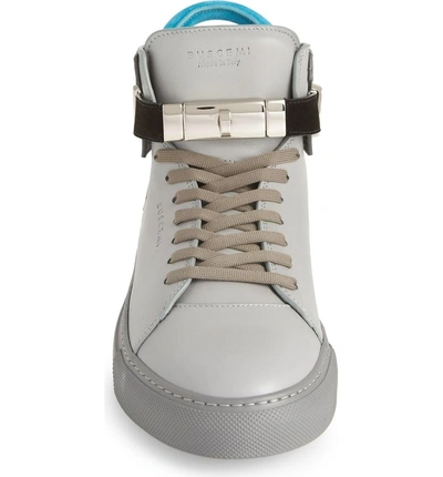 Shop Buscemi Strapped High Top Sneaker In Grey
