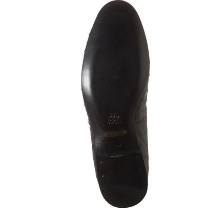 Shop Mezlan Conte Tassel Ostrich Leather Loafer In Black Leather