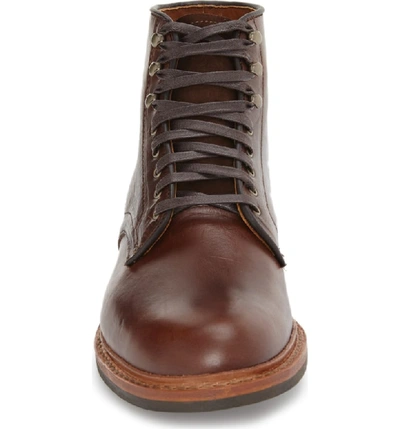 Shop Allen Edmonds Higgins Mill Plain Toe Boot In Brown Leather