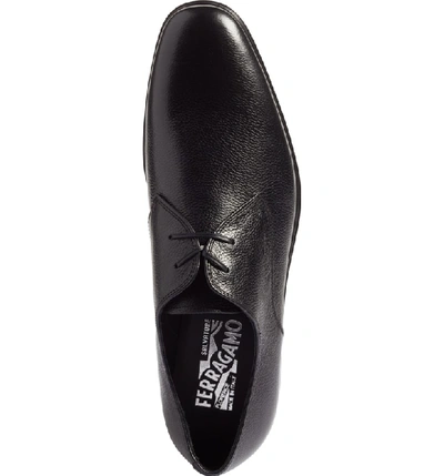 Shop Ferragamo Fortunato 2 Plain Toe Derby In Nero