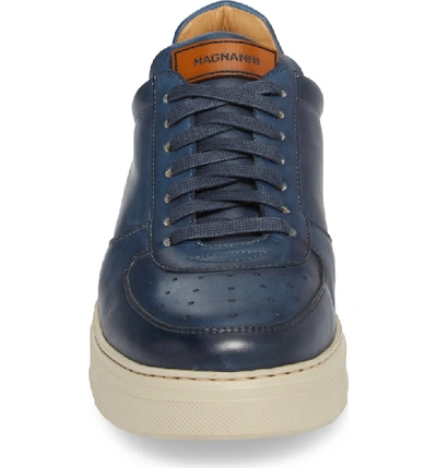 Magnanni Vada Lo Lace Up Sneaker In Blue Leather ModeSens
