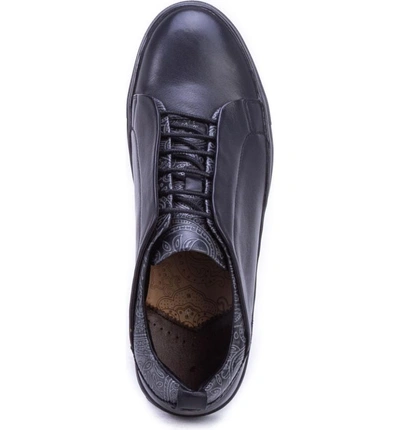 Shop Robert Graham Sharpe Textured Sneaker In Black Leather
