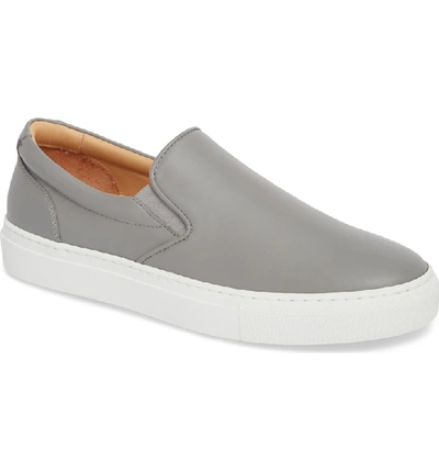 Shop Greats Wooster Slip-on Sneaker In Grey Leather