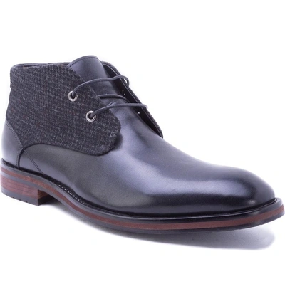 Shop Zanzara Nebot Chukka Boot In Black Leather/ Fabric