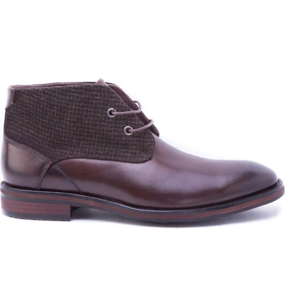 Shop Zanzara Nebot Chukka Boot In Brown Leather/ Fabric