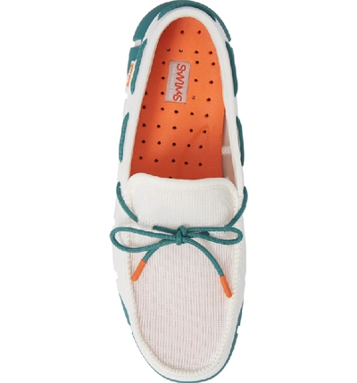 Shop Swims Stride Lace Loafer In White/ Teal