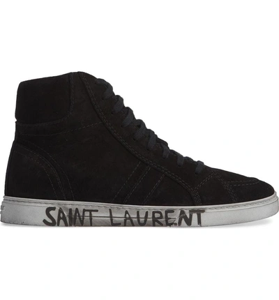 Shop Saint Laurent Joe Mid Top Sneaker In Nero