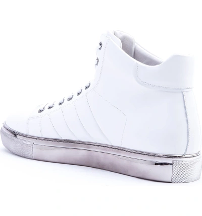 Shop Badgley Mischka Hunter High Top Sneaker In White Leather